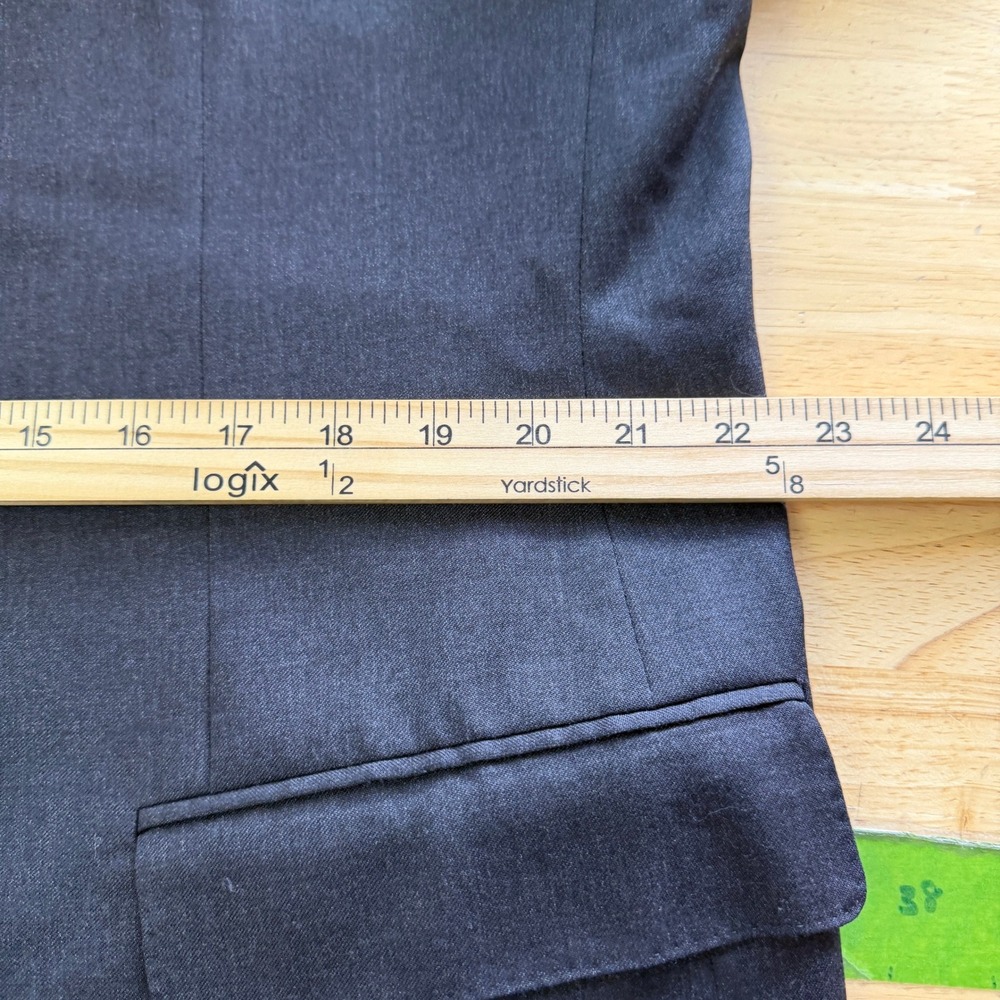 Canali Italy Mens 44R Wool Blazer Sport Coat Jacket Charcoal Grey 2 Button - Picture 10 of 12